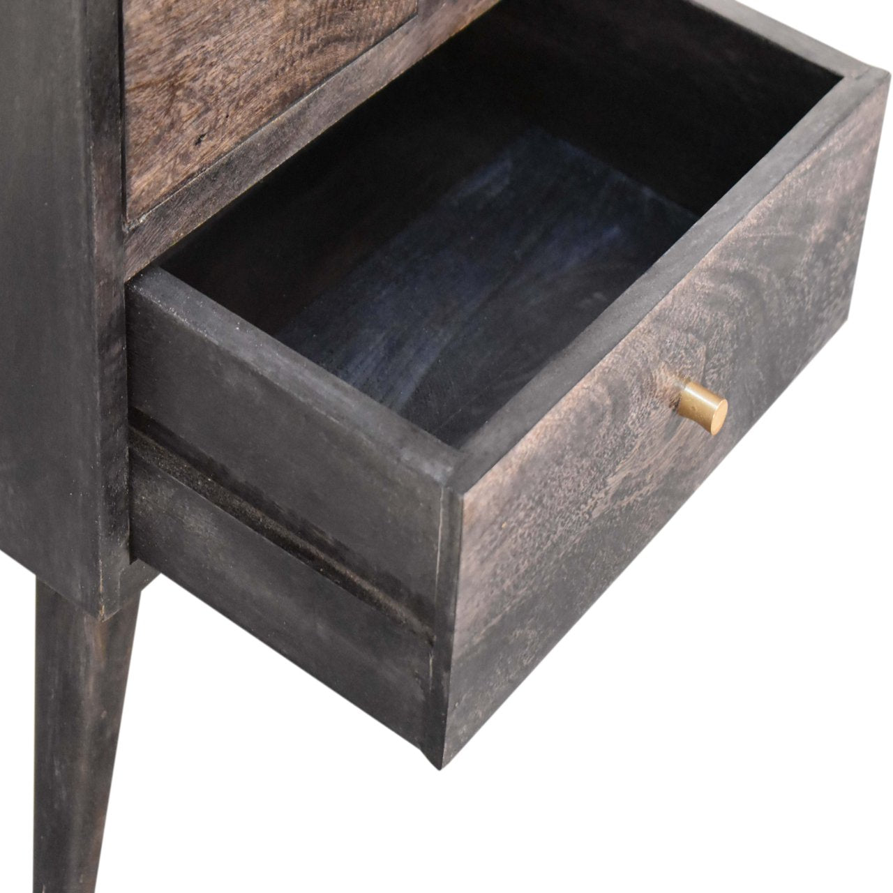 Multi Drawer Ash Black Bedside Table