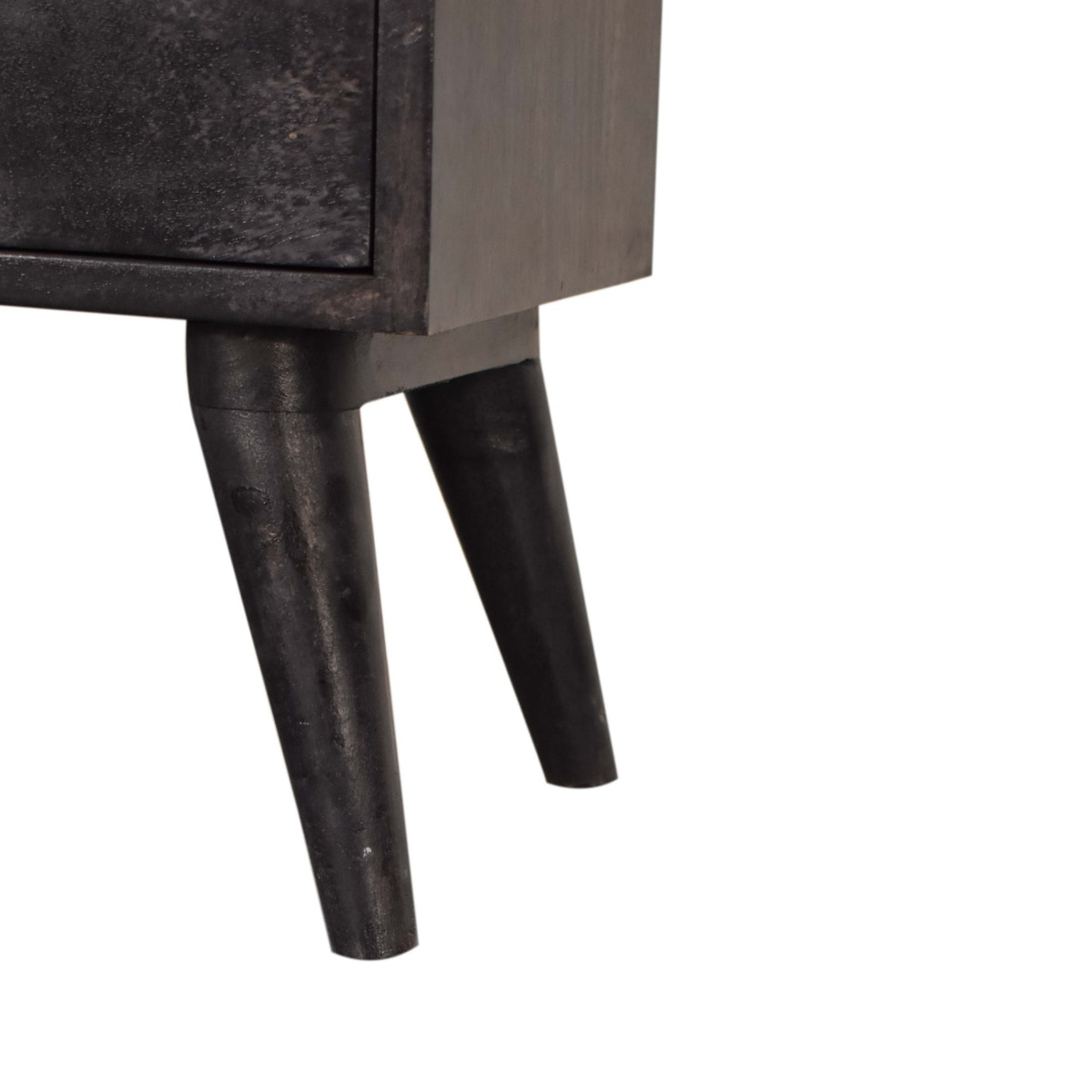 Multi Drawer Ash Black Bedside Table