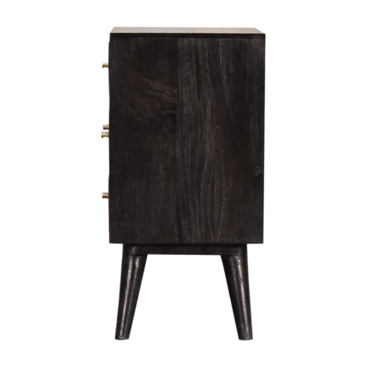 Multi Drawer Ash Black Bedside Table