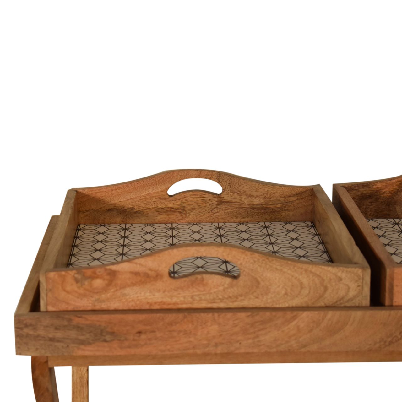 Prima Butler Tray Table Accent Piece | Oak Mango Wood