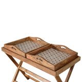 Prima Butler Tray Table Accent Piece | Oak Mango Wood