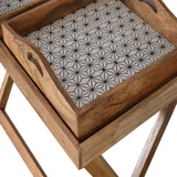 Prima Butler Tray Table Accent Piece | Oak Mango Wood