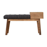 Pewter Tweed Bench with 1 Drawer