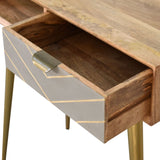 Cement Brass Cable Writing Desk | Oak-Ish Mango Wood