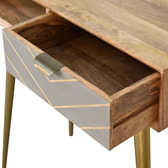 Cement Brass Cable Writing Desk | Oak-Ish Mango Wood