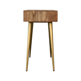 Cement Brass Cable Writing Desk | Oak-Ish Mango Wood