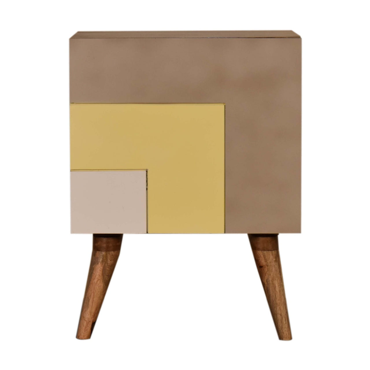 Quebec Yellow Bedside Table | Hand-Painted Mango Wood