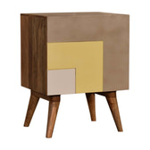 Quebec Yellow Bedside Table | Hand-Painted Mango Wood