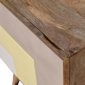 Quebec Yellow Bedside Table | Hand-Painted Mango Wood