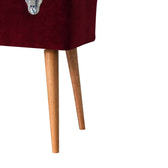 Wine Red Nordic Storage Bench | Cotton Velvet Hidden Storage