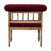 Wine Red Mini Deep Button Bench