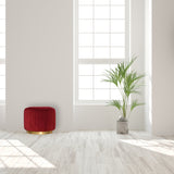 Wine Velvet Pleated Footstool
