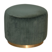 Emerald Velvet Pleated Footstool | Cotton Velvet