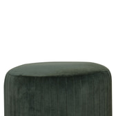 Emerald Velvet Pleated Footstool | Cotton Velvet