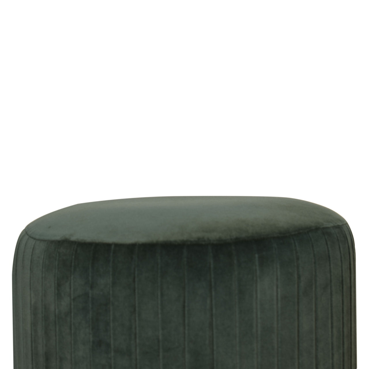 Emerald Velvet Pleated Footstool | Cotton Velvet