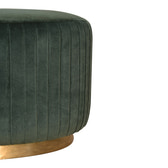 Emerald Velvet Pleated Footstool | Cotton Velvet