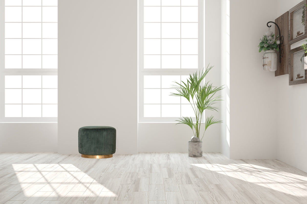 Emerald Velvet Pleated Footstool | Cotton Velvet