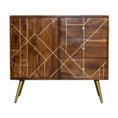 Chestnut Inlay Abstract Sideboard Chest of Drawers