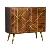 Chestnut Inlay Abstract Sideboard Chest of Drawers