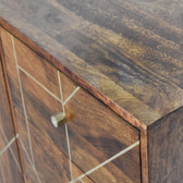 Chestnut Inlay Abstract Sideboard Chest of Drawers