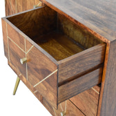 Chestnut Inlay Abstract Sideboard Chest of Drawers