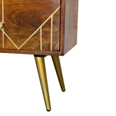 Chestnut Inlay Abstract Sideboard Chest of Drawers