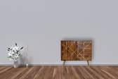 Chestnut Inlay Abstract Sideboard Chest of Drawers
