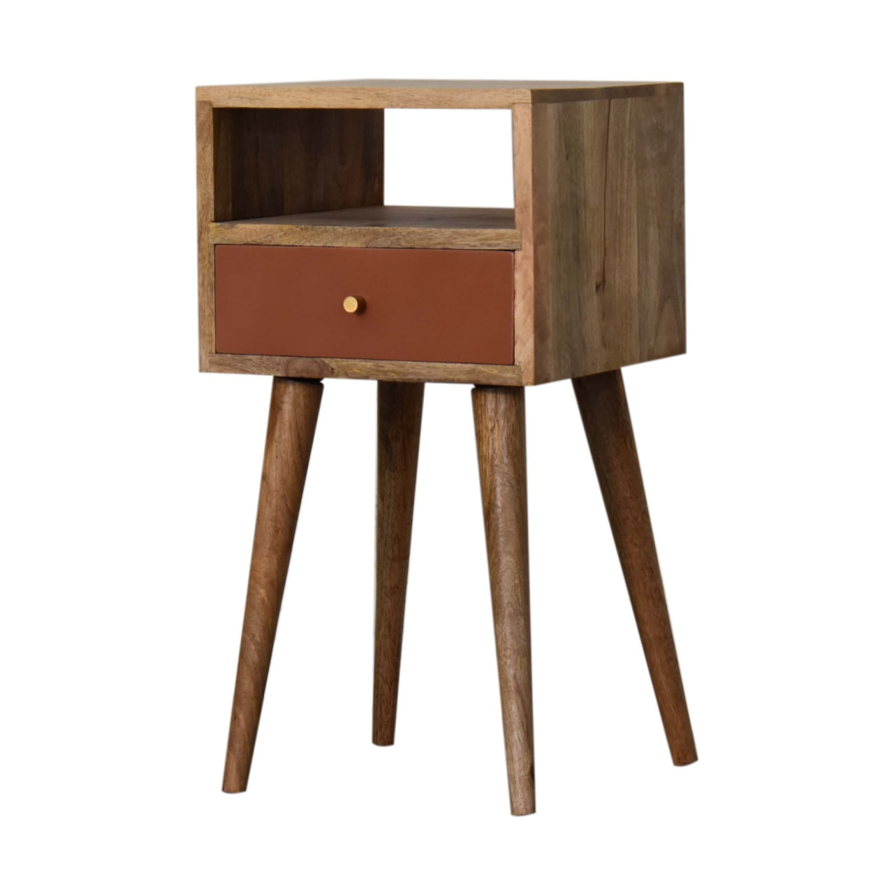 Mini Brick Red Hand Painted Bedside Table