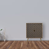 Cement Brass Inlay Cabinet