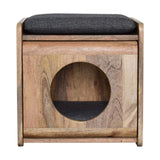 Round Cut-out Pet Bed with Seat Pad | Tweed