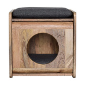 Round Cut-out Pet Bed with Seat Pad | Tweed