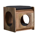 Round Cut-out Pet Bed with Seat Pad | Tweed