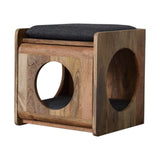 Round Cut-out Pet Bed with Seat Pad | Tweed
