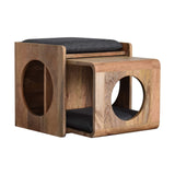 Round Cut-out Pet Bed with Seat Pad | Tweed