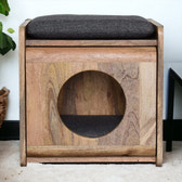 Round Cut-out Pet Bed with Seat Pad | Tweed