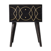 Oslo Bedside Table | Black Mango Wood