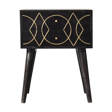 Oslo Bedside Table | Black Mango Wood