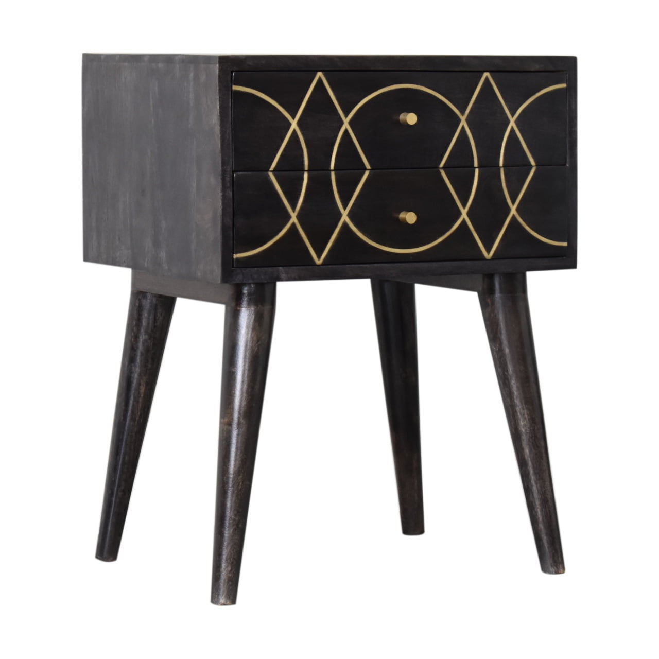 Oslo Bedside Table | Black Mango Wood