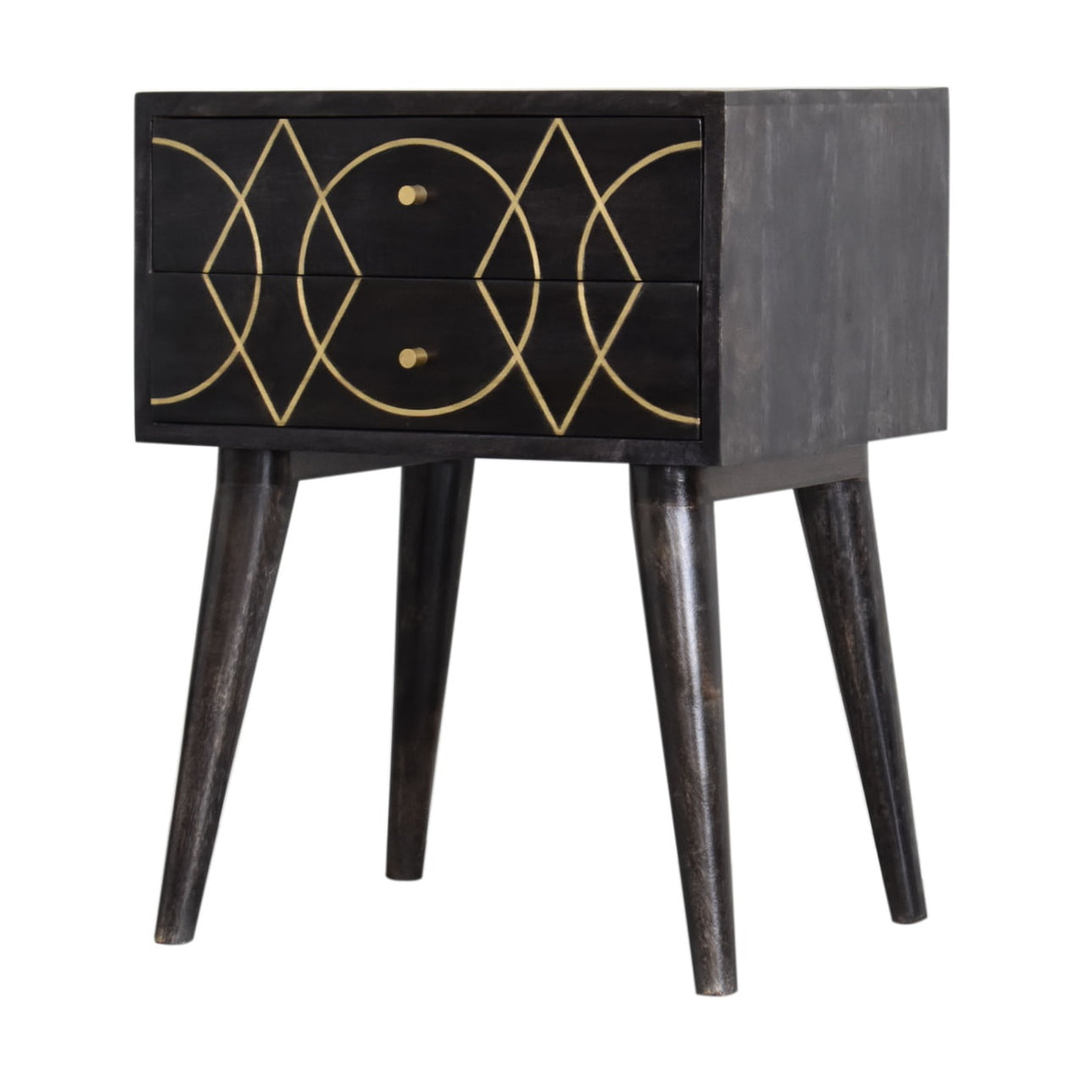 Oslo Bedside Table | Black Mango Wood
