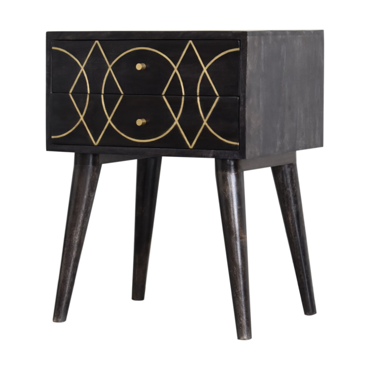 Oslo Bedside Table | Black Mango Wood