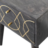 Oslo Bedside Table | Black Mango Wood