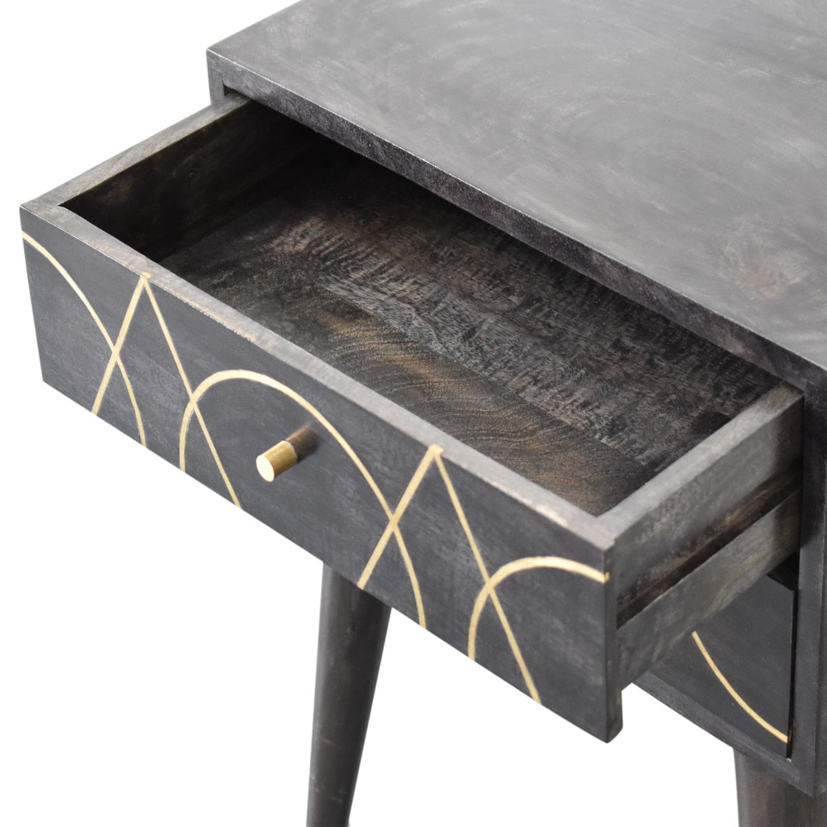 Oslo Bedside Table | Black Mango Wood