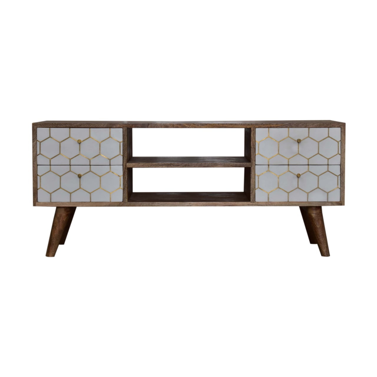 Cassia TV Media Unit | Oak Solid Mango Wood