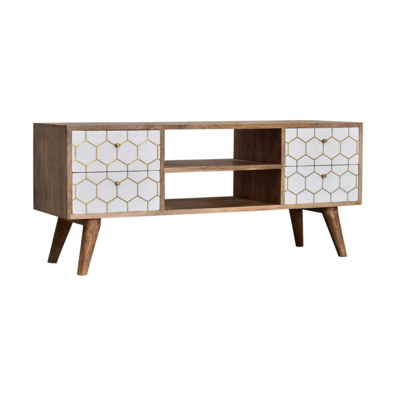 Cassia TV Media Unit | Oak Solid Mango Wood