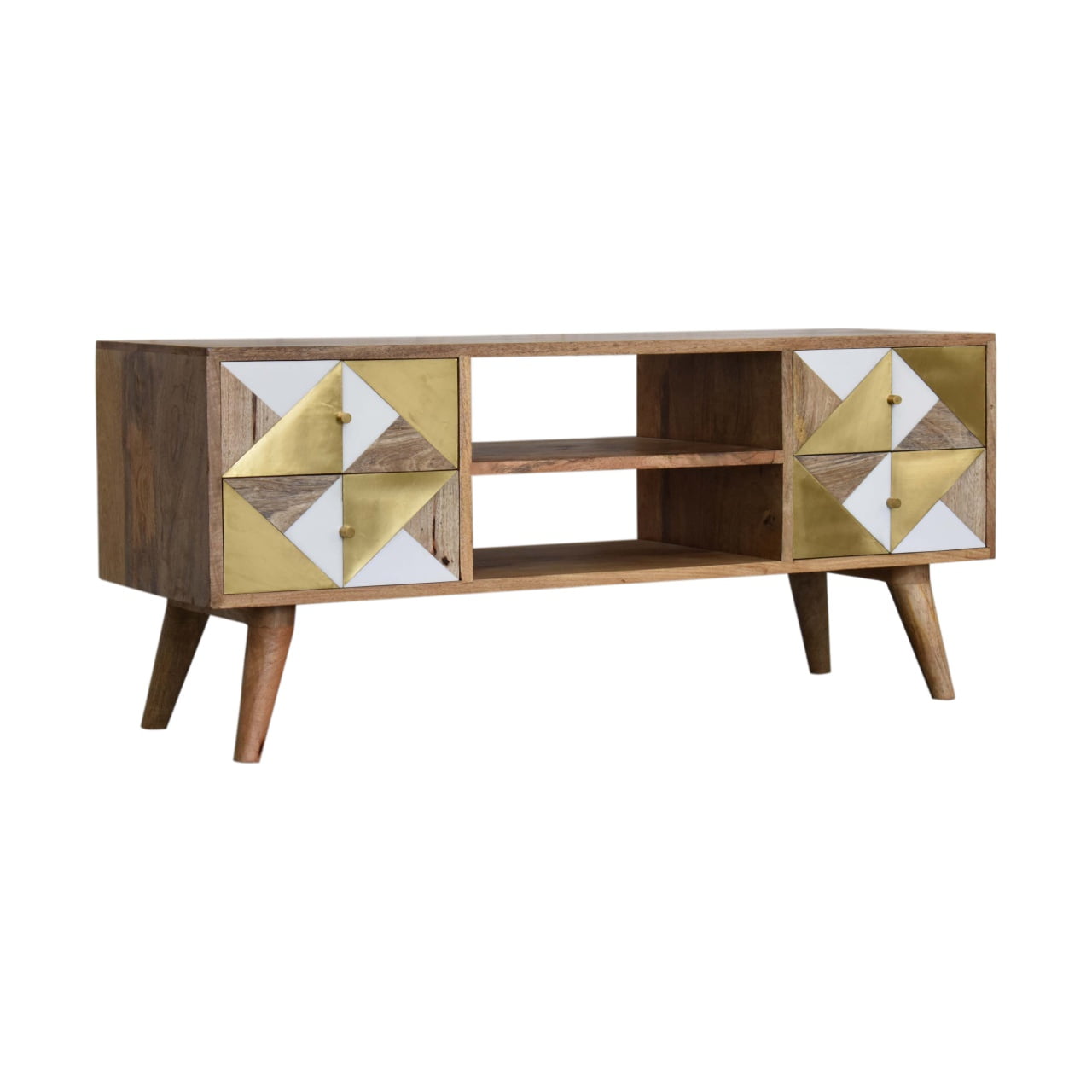 Ivy TV Media Unit | Oak Solid Mango Wood