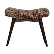 Leopard Print Curved Bench | Cotton Velvet