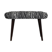 Zebra Print Deep Button Bench | Cotton Velvet
