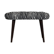 Zebra Print Deep Button Bench | Cotton Velvet
