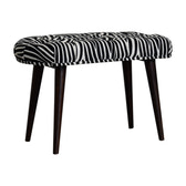 Zebra Print Deep Button Bench | Cotton Velvet