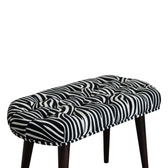 Zebra Print Deep Button Bench | Cotton Velvet